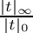 $\frac{|t|_\infty}{|t|_0}$