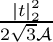 $\frac{|t|^2_2}{2\sqrt{3}{\cal A}}$